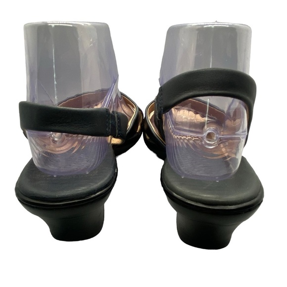 Sofft Slide Sandal Kitten Heels Women’s Size 8M Navy Leather Open Toe Slingback - Picture 8 of 13